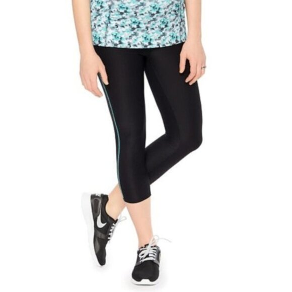 Oh Baby by Motherhood Maternity Womens Black Workout Cropped Leggings Sz S New - Picture 1 of 8